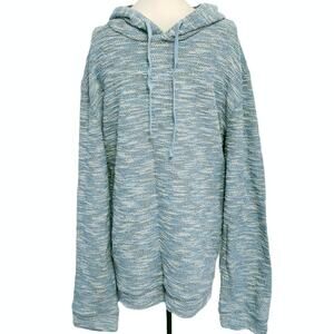 ONIA Michael Hoodie woven textured terry space dye top in lake blue Size XL NEW